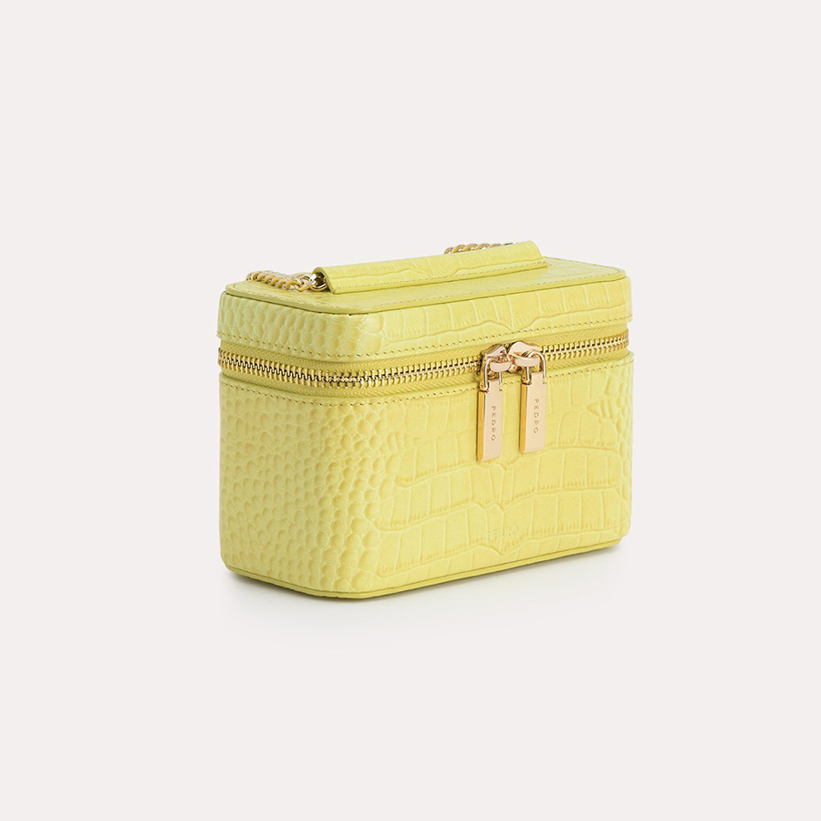 Túi Đeo Chéo Pedro Textured Leather Vanity Case PW4-65940023 Màu Vàng