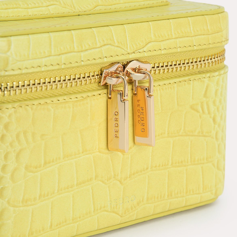 Túi Đeo Chéo Pedro Textured Leather Vanity Case PW4-65940023 Màu Vàng