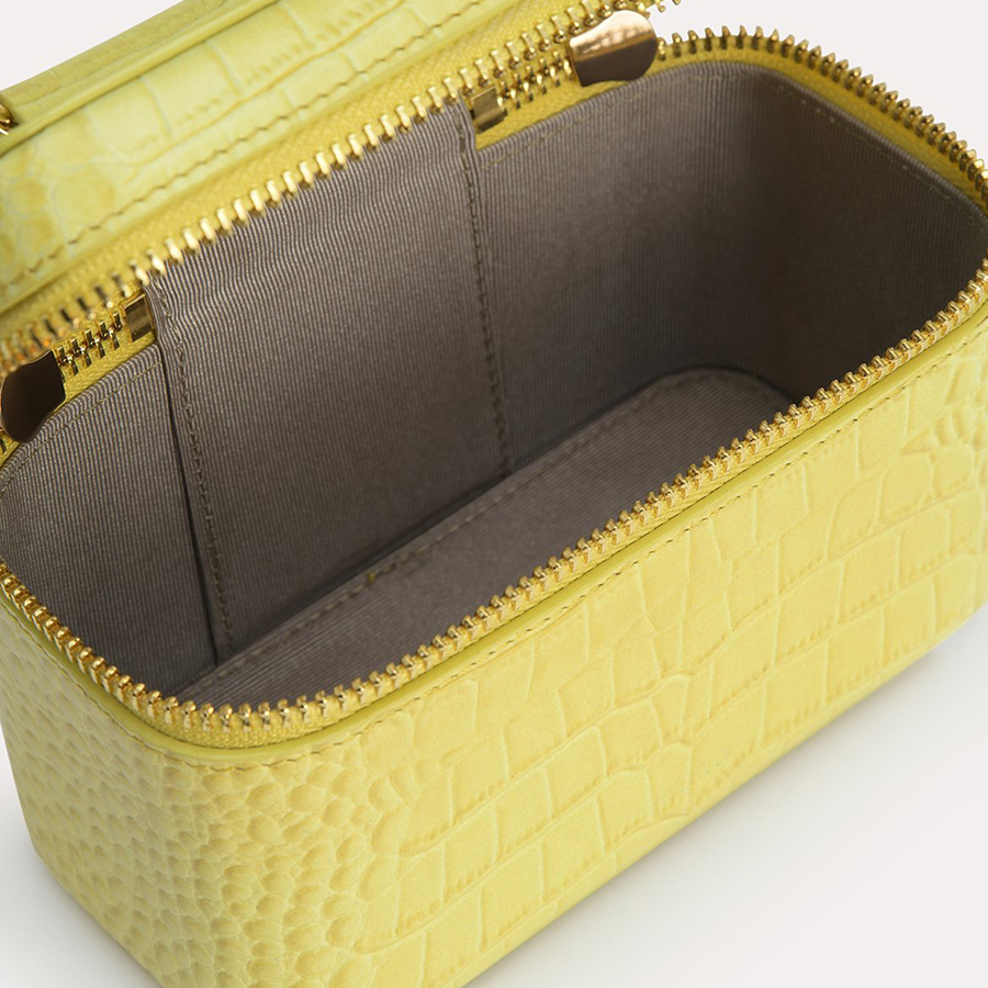 Túi Đeo Chéo Pedro Textured Leather Vanity Case PW4-65940023 Màu Vàng