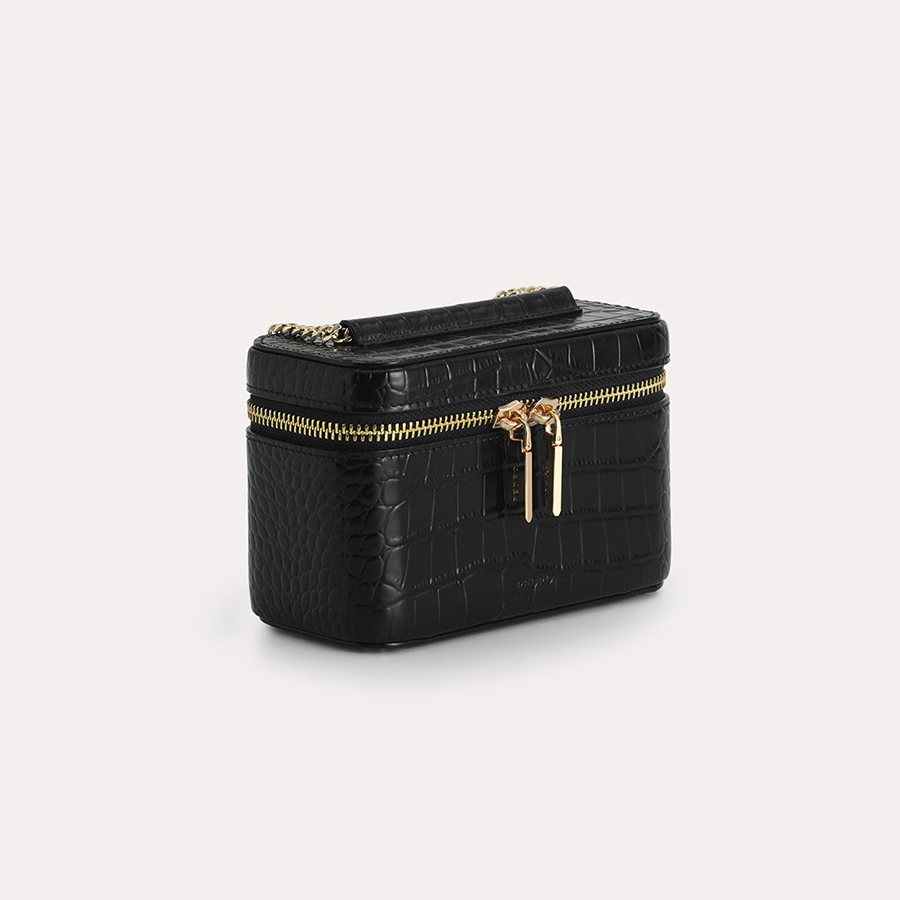 Túi Đeo Chéo Pedro Textured Leather Vanity Case PW4-65940023 Màu Đen