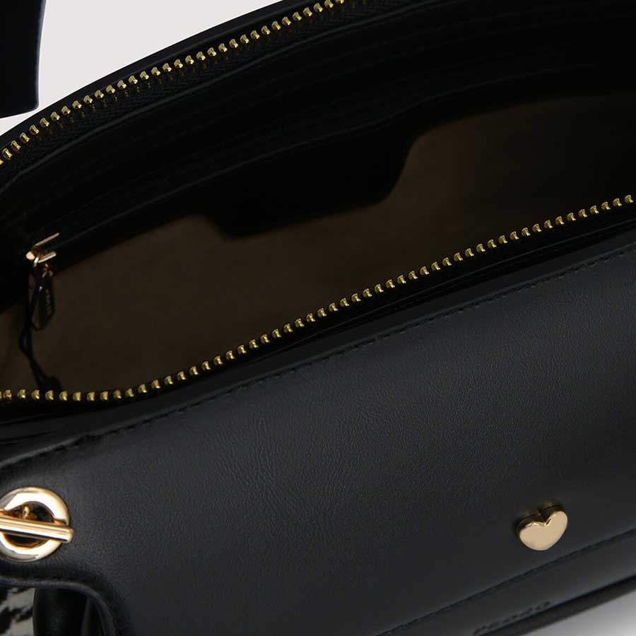 Túi Xách Pedro Houndstooth Double Flap Shoulder Bag PW2-75210093-2 Màu Đen