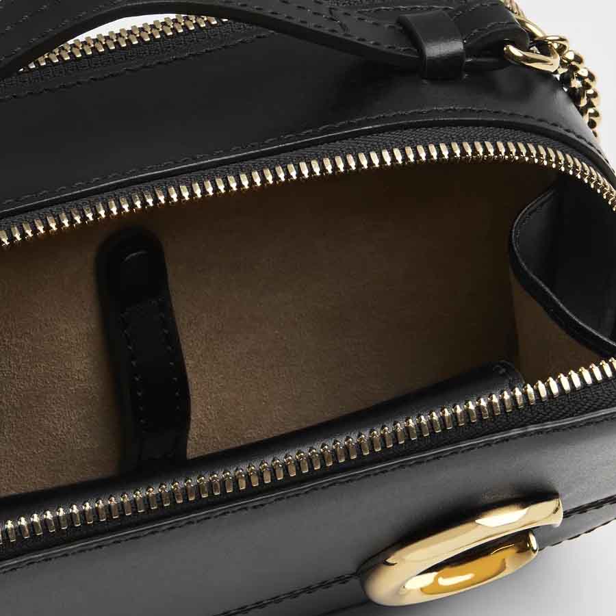 Túi Đeo Chéo Chloé C Mini Vanity Bag In Shiny Calfskin Màu Đen