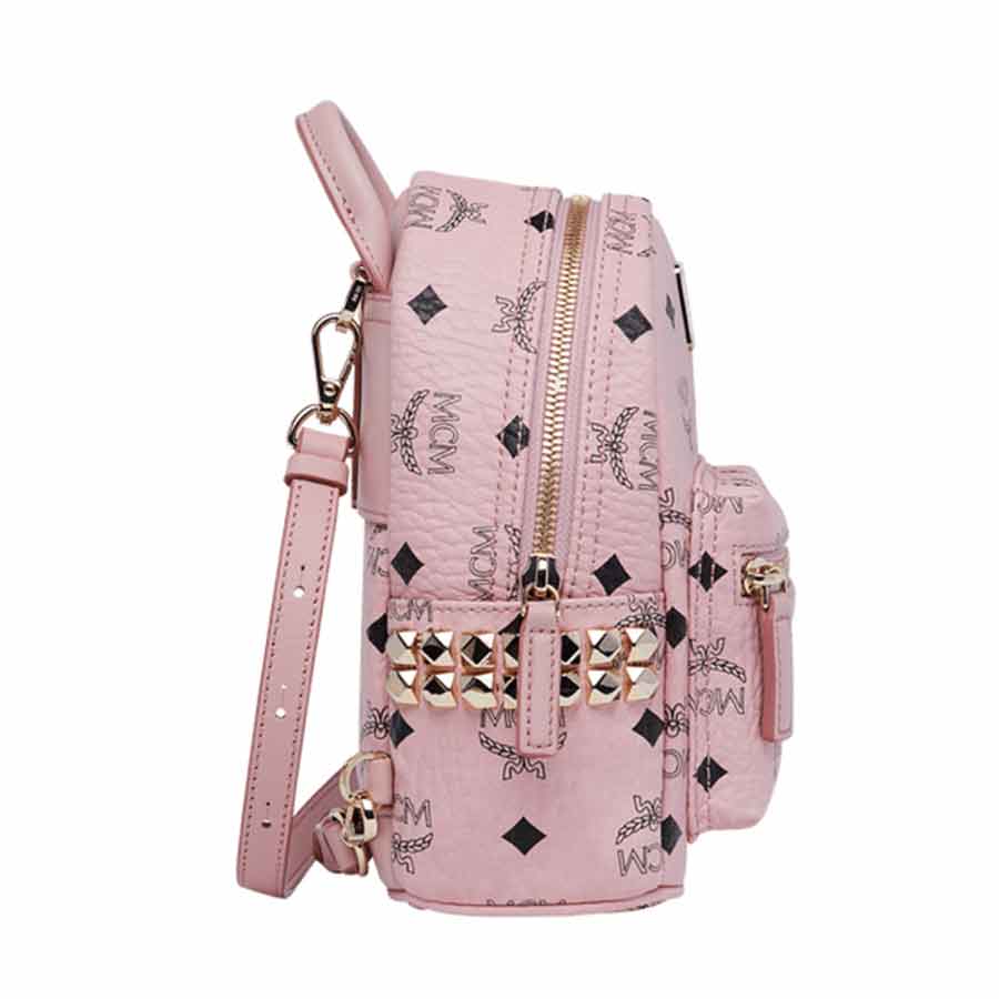 Balo MCM Pink Stark Side Studs Bebe Boo Backpack Màu Hồng