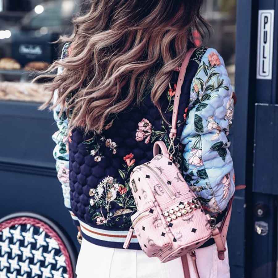 Balo MCM Pink Stark Side Studs Bebe Boo Backpack Màu Hồng