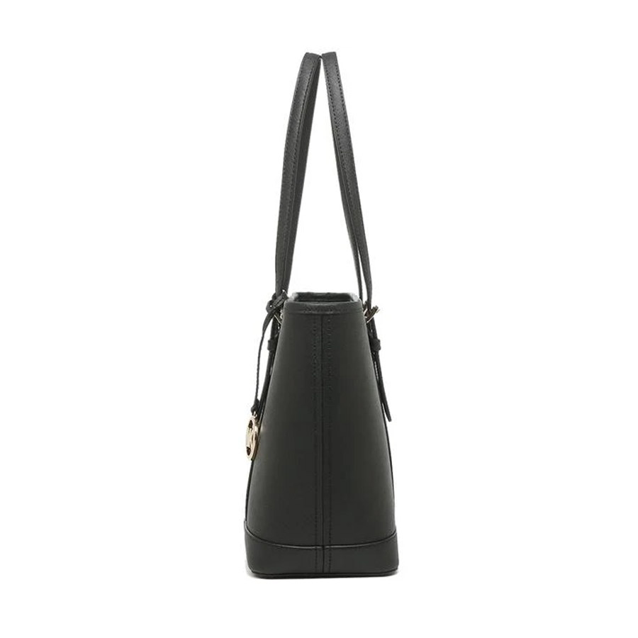 Túi Tote Michael Kors MK Jet Set Travel Small Top Zip Shoulder Tote Bag 35S0GTVT1L In Black Màu Đen