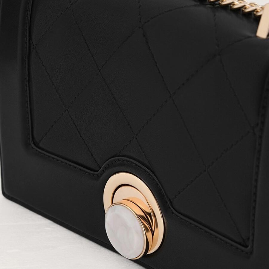 Túi Xách Pedro Quilted Shoulder Bag PW-76390043 Màu Đen