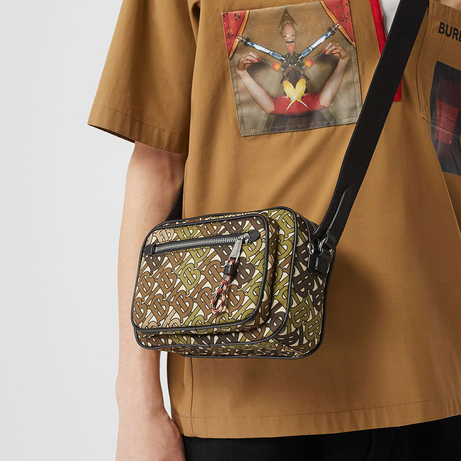 Túi Đeo Chéo Burberry Monogram Print And Leather Crossbody Bag Phối Màu