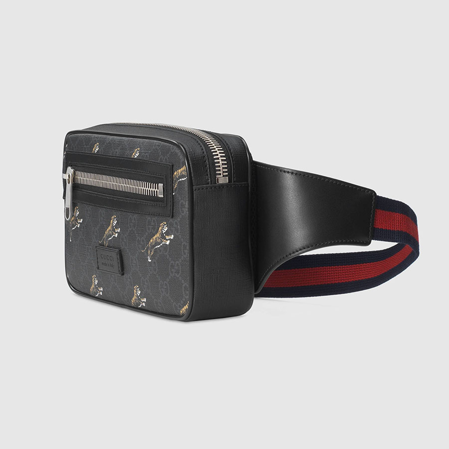 Túi Đeo Hông Gucci Bestiary Belt Bag With Tigers Màu Xám Đen