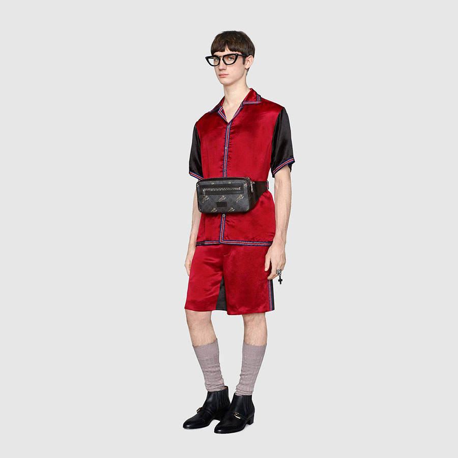 Túi Đeo Hông Gucci Bestiary Belt Bag With Tigers Màu Xám Đen