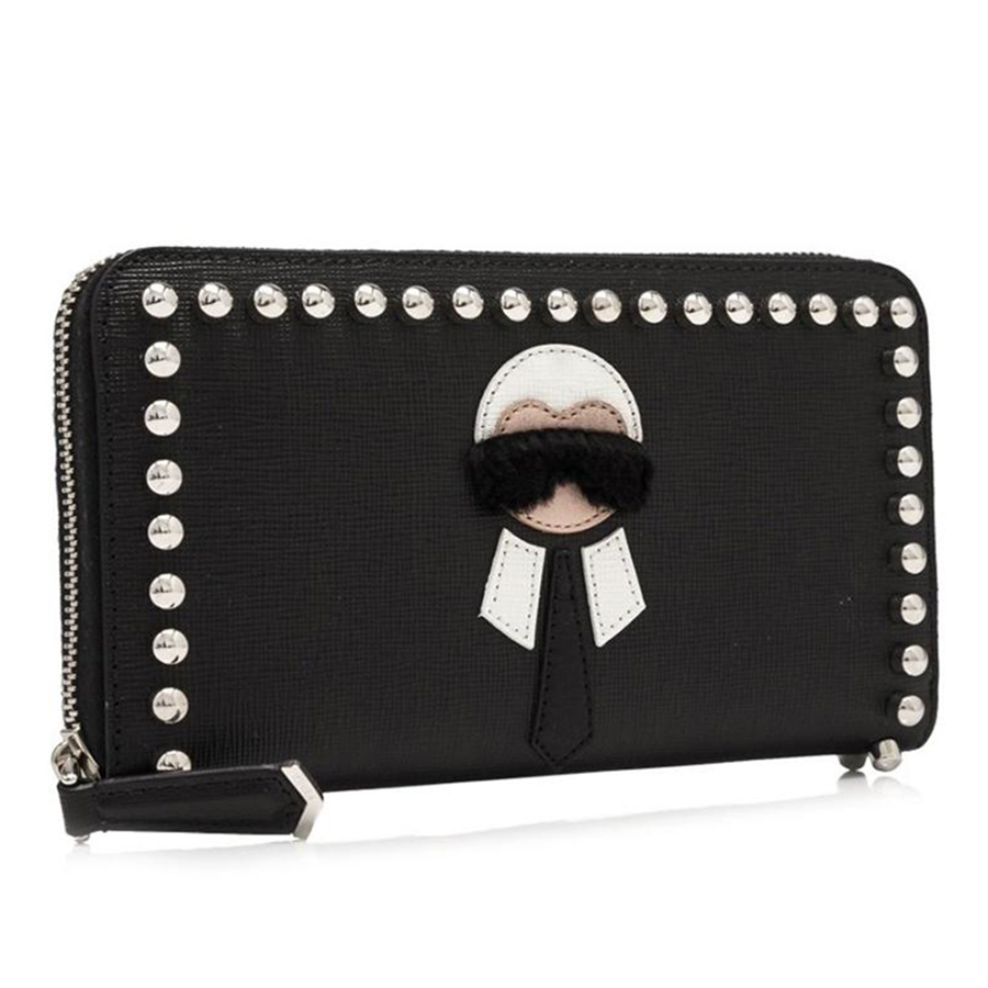 Ví Cầm Tay Fendi Karlito Long Zip Around Wallet 8M0299007MPF0V3X Màu Đen