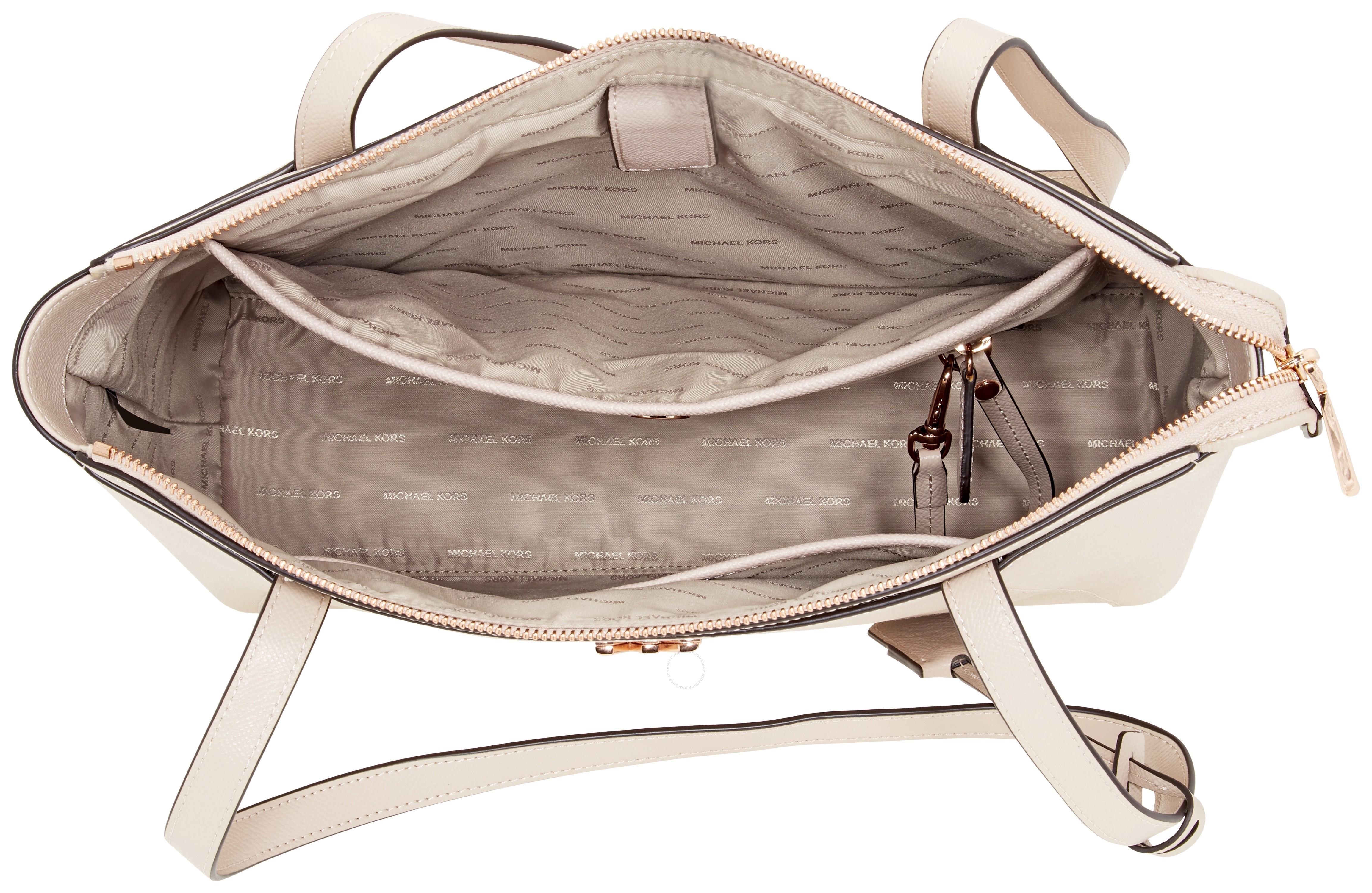 Túi Tote Michael Kors MK Maddie Medium Crossgrain Leather Tote  Màu Hồng
