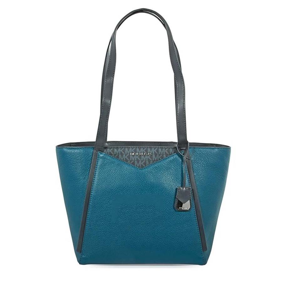Túi Tote Michael Kors MK Whitney Leather Tote- Teal  Màu Xanh Ngọc