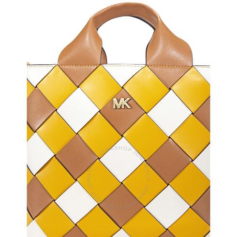 Túi Tote Michael Kors MK Mott Woven Leather Market Tote- Jasmine Yellow Màu Vàng