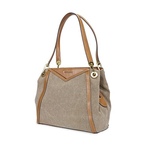 Túi Tote Michael Kors MK Raven Large Canvas Shoulder Tote- Natural  Màu Be