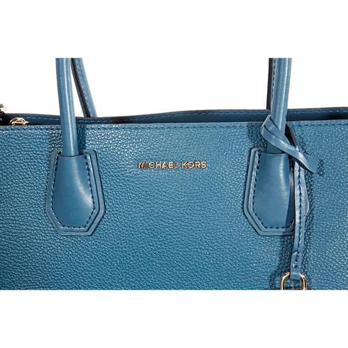 Túi Tote Michael Kors MK Mercer Large Pebbled Leather Accordion Tote Bag Màu Xanh Dương