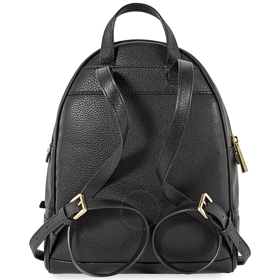 Balo Michael Kors MK Rhea Medium Leather Backpack - Black Màu Đen