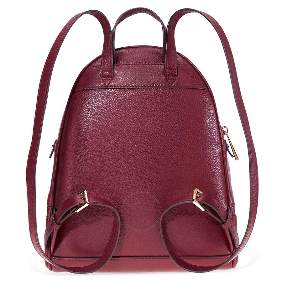 Balo Michael Kors MK Rhea Medium Leather Backpack - Oxblood Màu Đỏ
