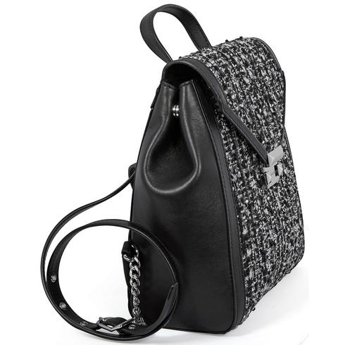 Balo Michael Kors MK Medium Whitney Textured Backpack- Black Màu Đen