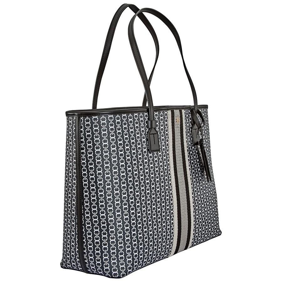 Túi Tote Tory Burch Gemini Link Canvas Tote- Black Gemini Link  Màu Đen