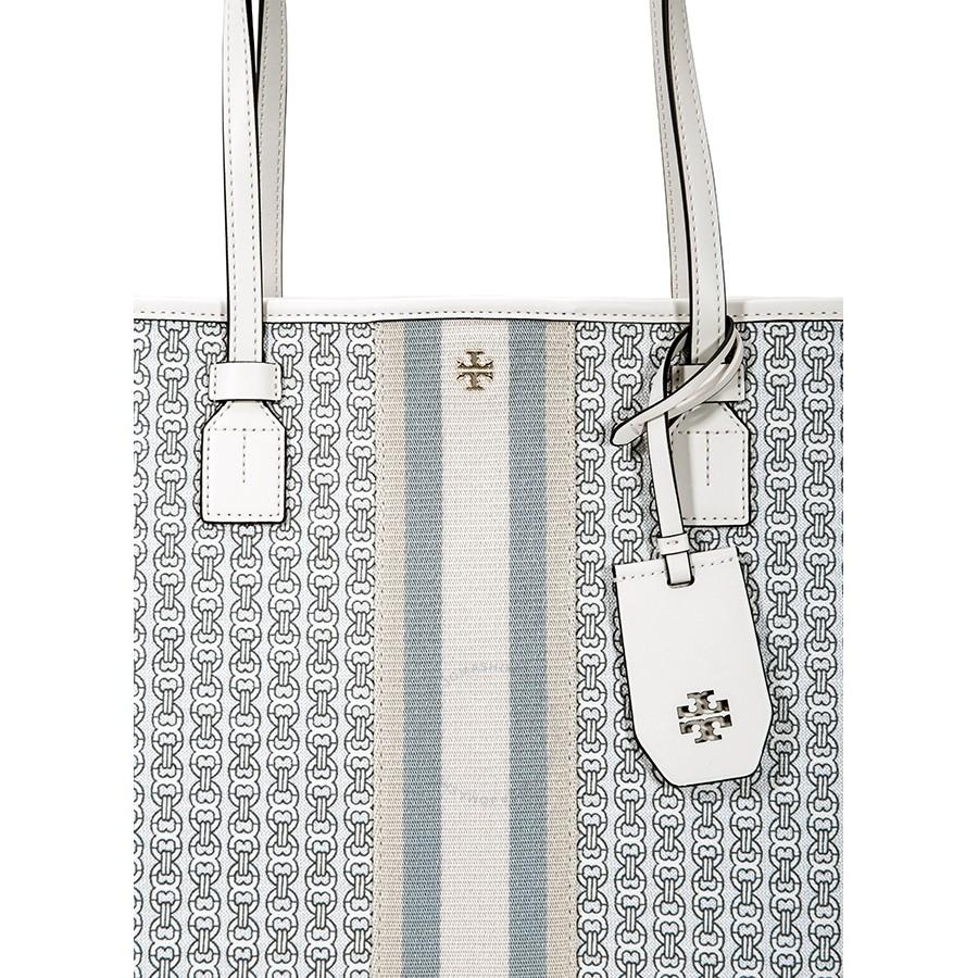 Túi Tory Burch Gemini Link Canvas Tote- New Ivory Gemini Link  Màu Trắng