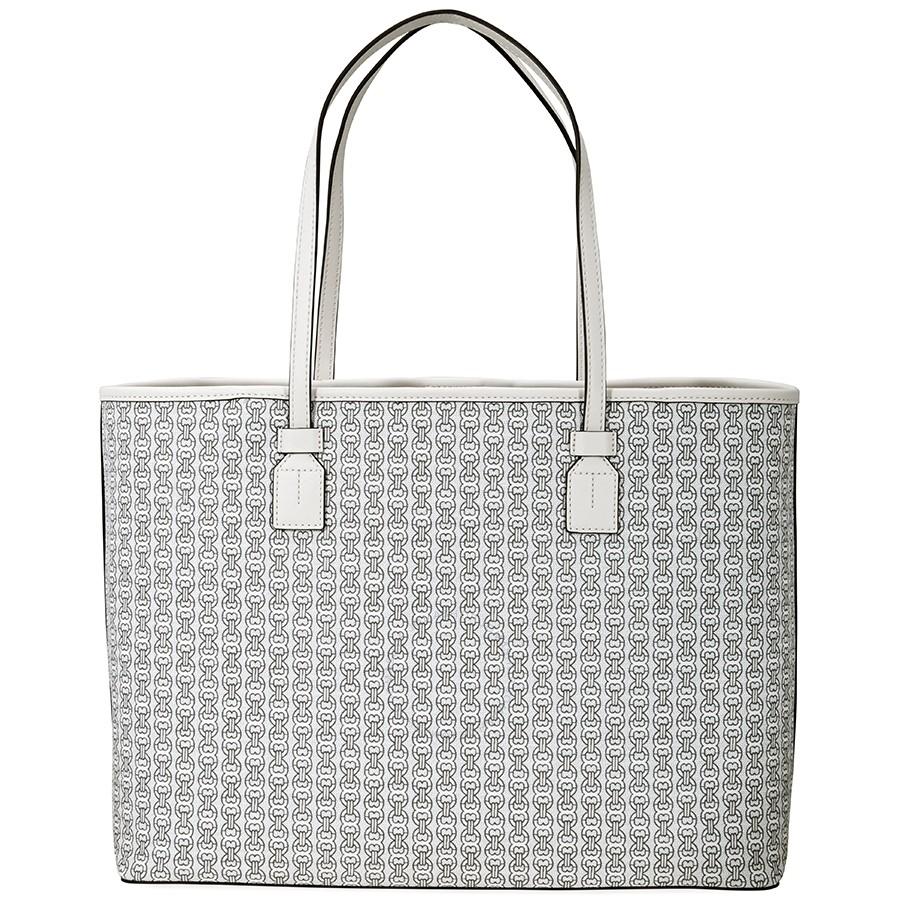 Túi Tory Burch Gemini Link Canvas Tote- New Ivory Gemini Link  Màu Trắng