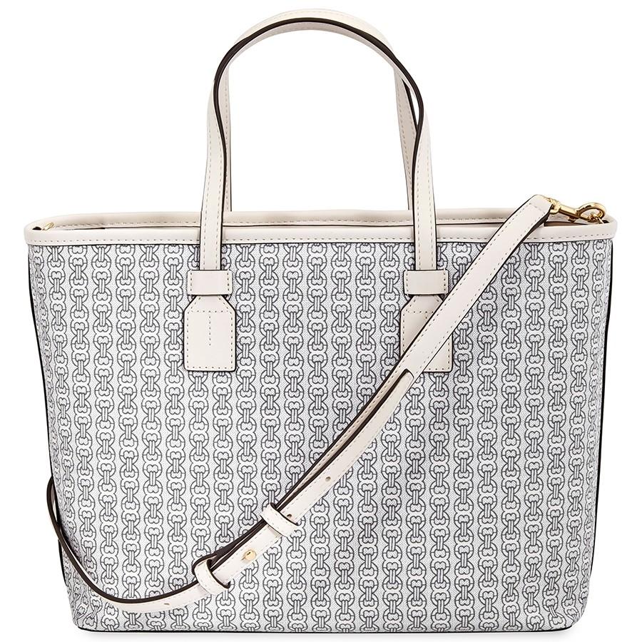 Túi Tote Tory Burch Gemini Link Canvas Small Tote- New Ivory Gemini Link  Màu Trắng