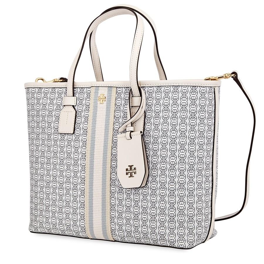 Túi Tote Tory Burch Gemini Link Canvas Small Tote- New Ivory Gemini Link  Màu Trắng