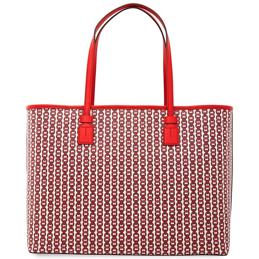 Túi Tote Tory Burch Gemini Link Canvas Tote- Red Gemini Link  Màu Đỏ