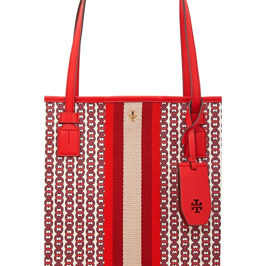 Túi Tote Tory Burch Gemini Link Canvas Tote- Red Gemini Link  Màu Đỏ