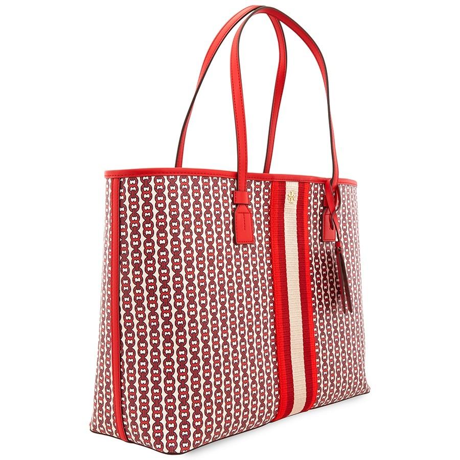 Túi Tote Tory Burch Gemini Link Canvas Tote- Red Gemini Link  Màu Đỏ