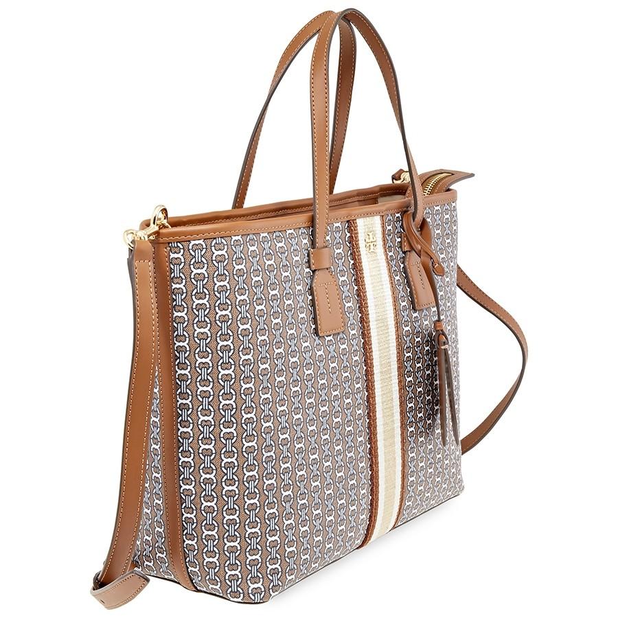 Túi Tote Tory Burch Gemini Link Canvas Small Tote- Light Umber Gemini Link  Màu Nâu