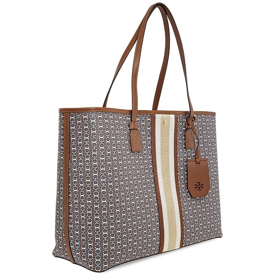 Túi Tote Tory Burch Gemini Link Canvas Tote- Umber Gemini Link  Màu Nâu