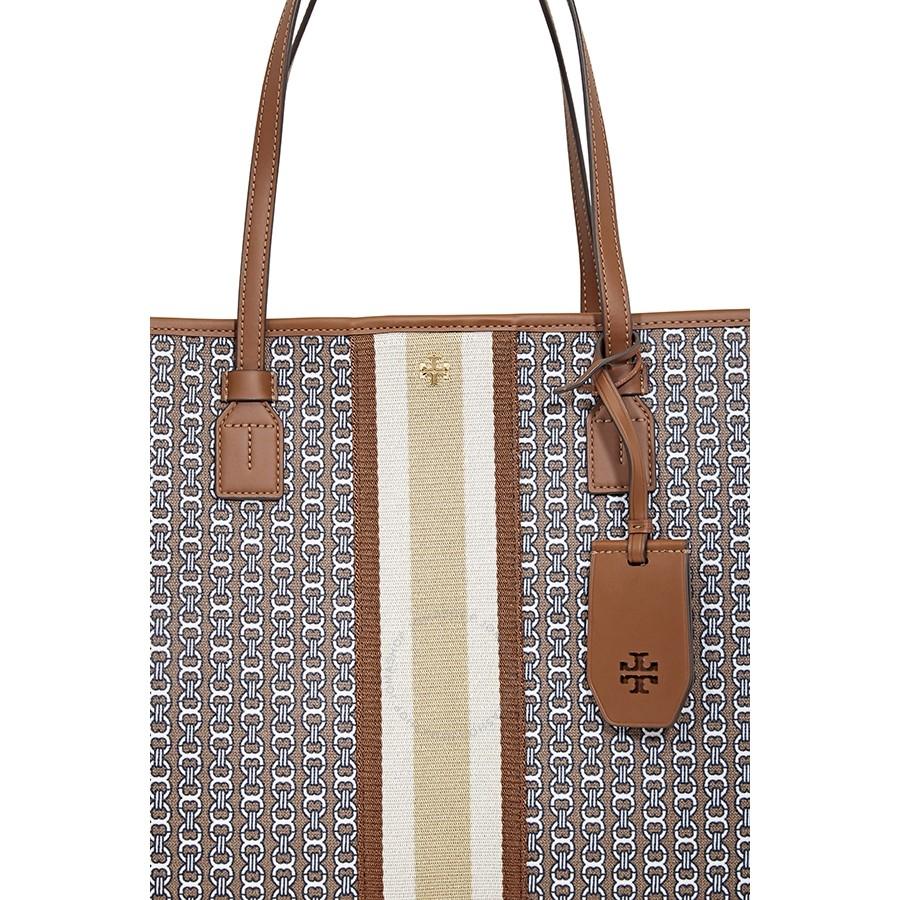 Túi Tote Tory Burch Gemini Link Canvas Tote- Umber Gemini Link  Màu Nâu