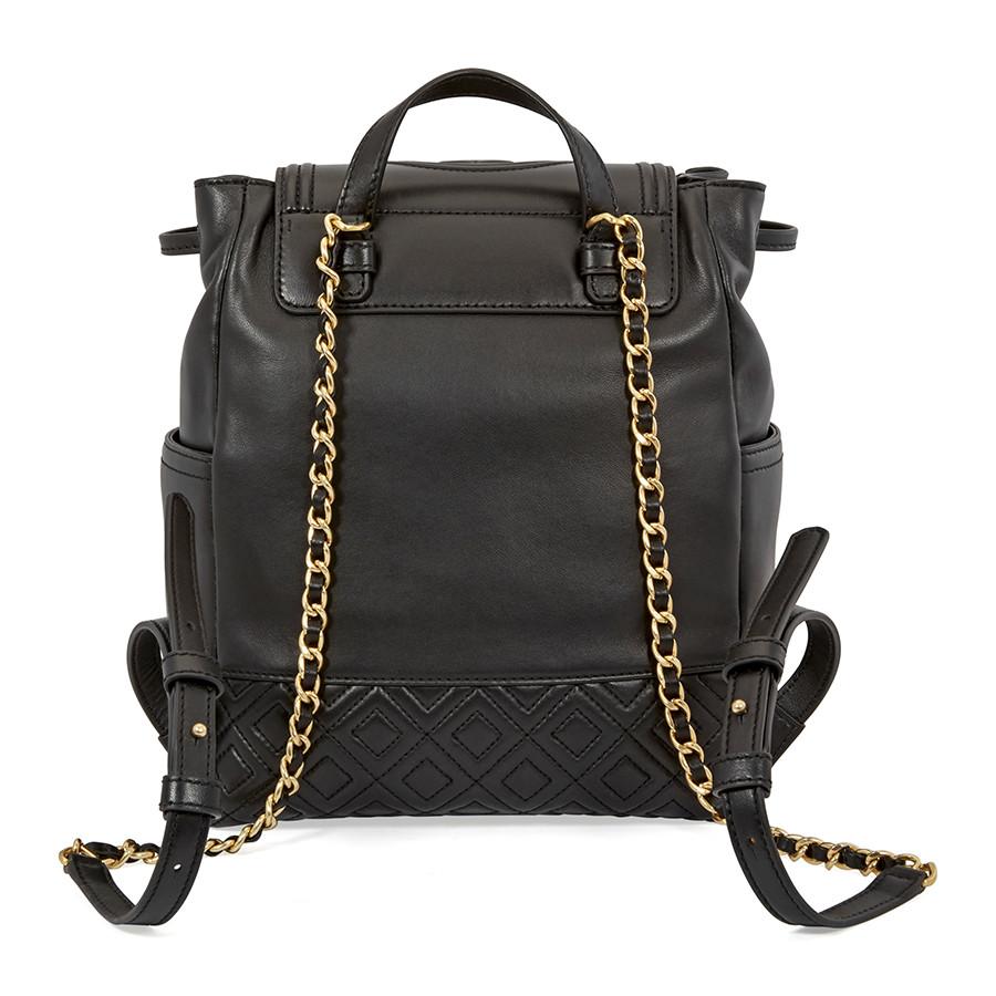 Balo Tory Burch Fleming Leather Backpack- Black  Màu Đen