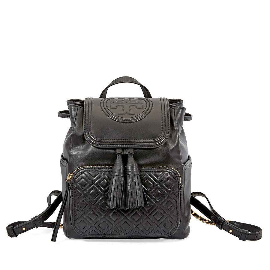 Balo Tory Burch Fleming Leather Backpack- Black  Màu Đen