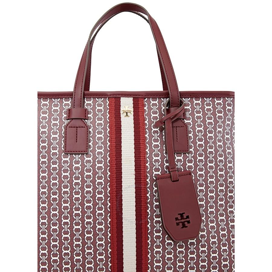 Túi Tote Tory Burch Gemini Link Canvas Small Tote- Royal Burgundy Gemini Link  Màu Đỏ