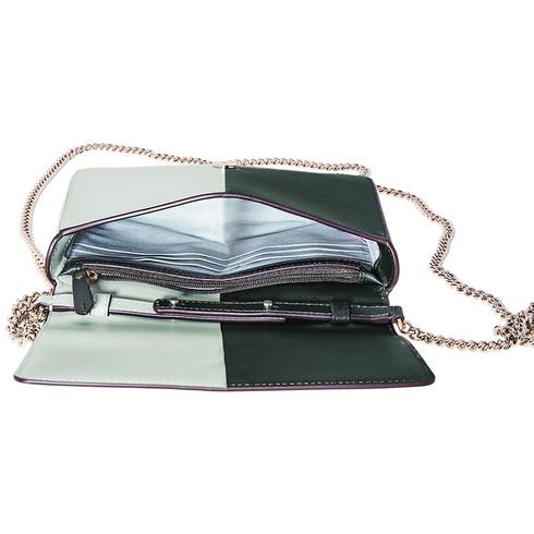 Túi Đeo Chéo Kate Spade Nicola Bicolor Chain Wallet Màu Xanh Green