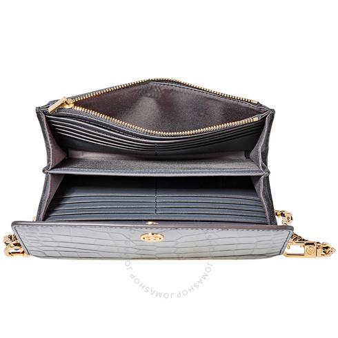 Túi Đeo Chéo Tory Burch Robinson Embossed Chain Wallet Màu Đen