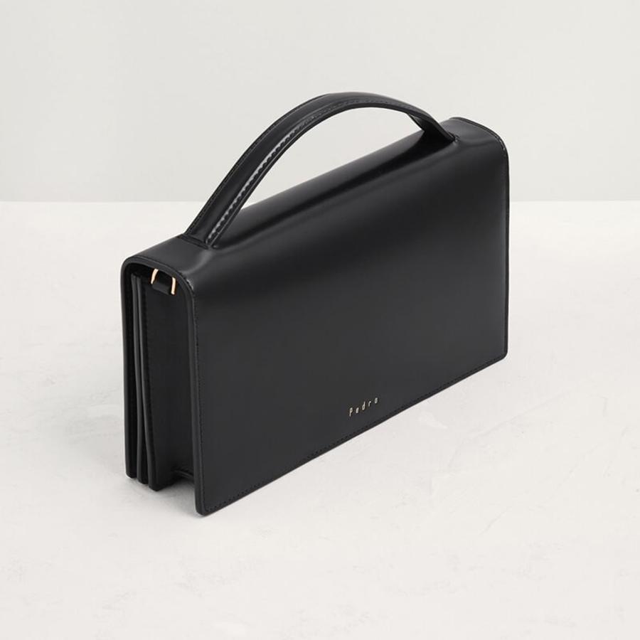 Túi Xách Tay Pedro Embellished Leather Travel PW4-36500004 Màu Đen
