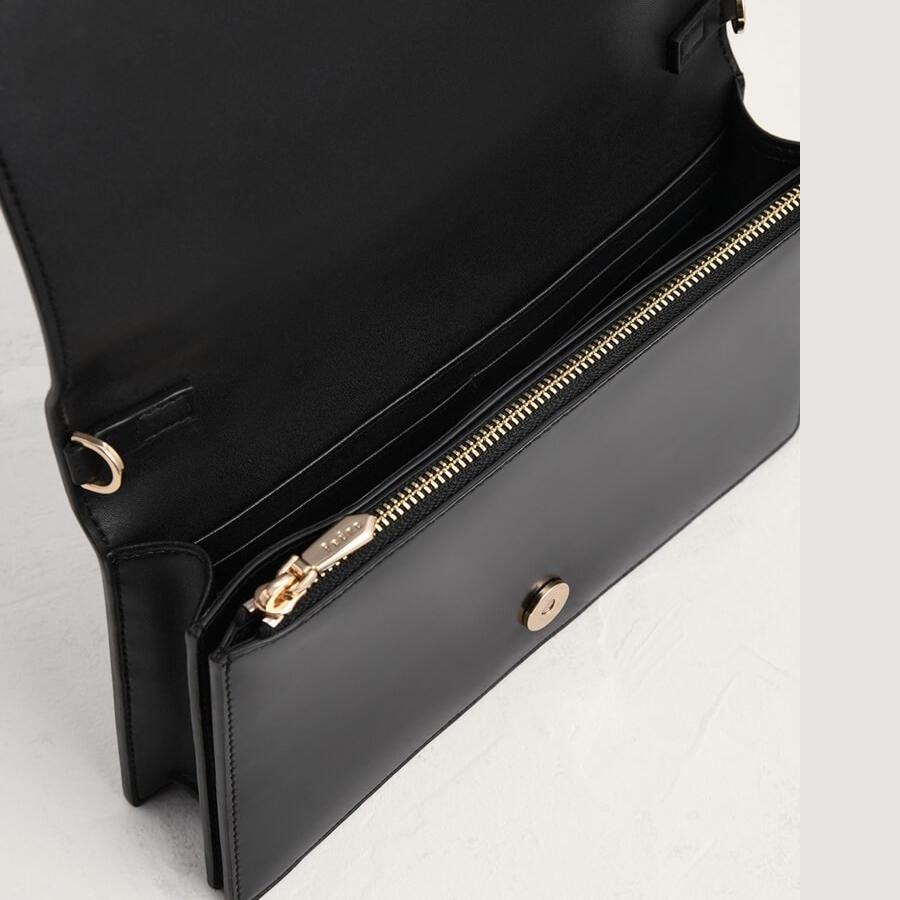 Túi Xách Tay Pedro Embellished Leather Travel PW4-36500004 Màu Đen