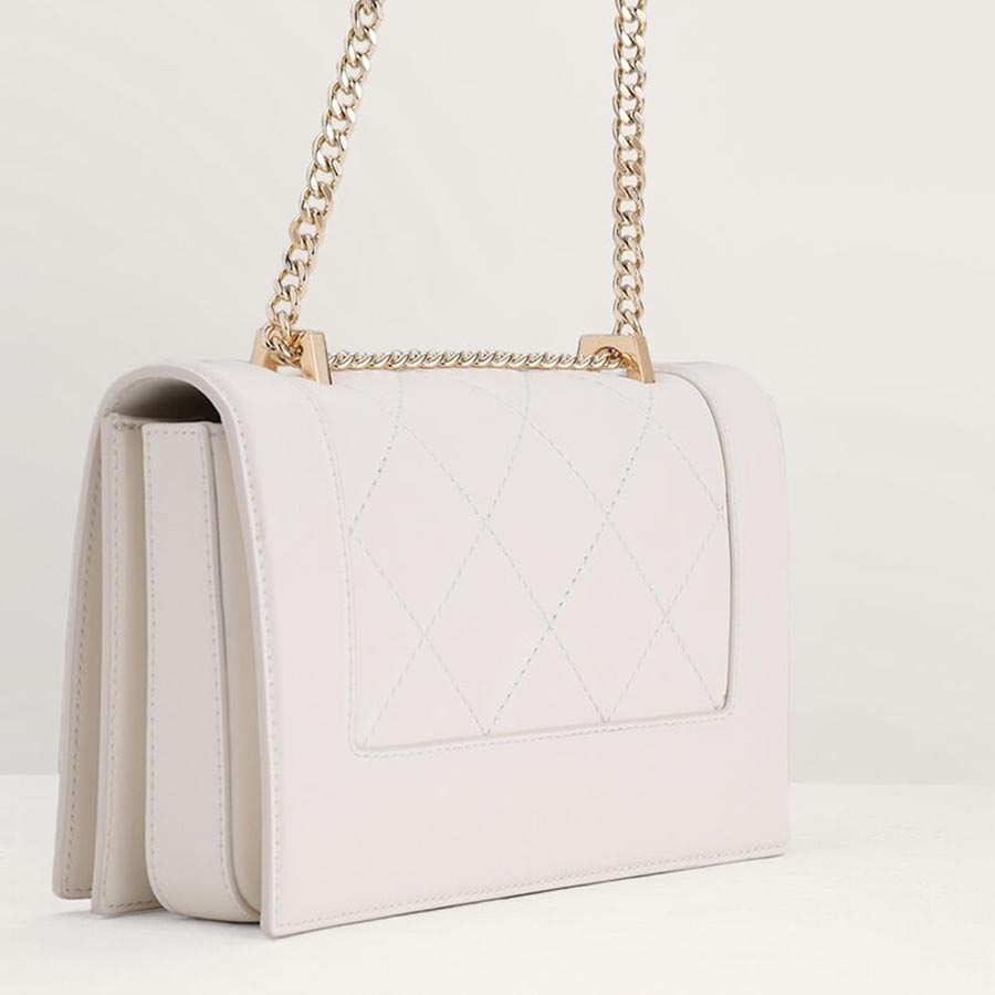 Túi Xách Pedro Quilted Shoulder Bag Màu Trắng