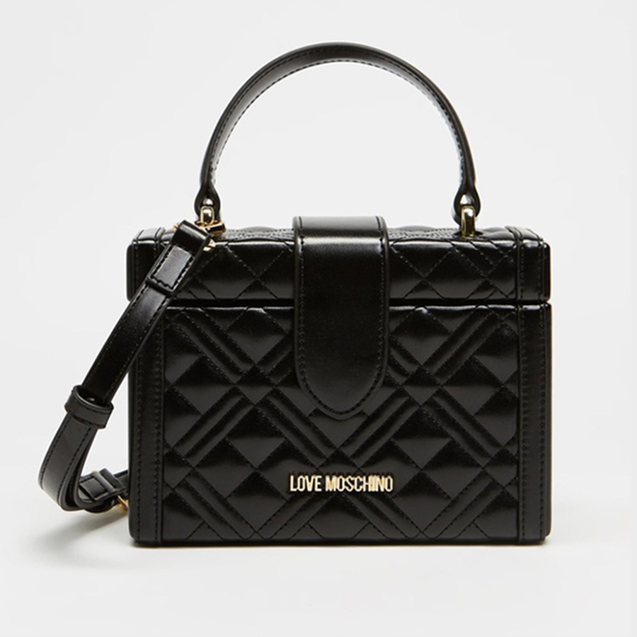 Túi Đeo Chéo Moschino Quilted Mini Box Cross-Body Bag Màu Đen