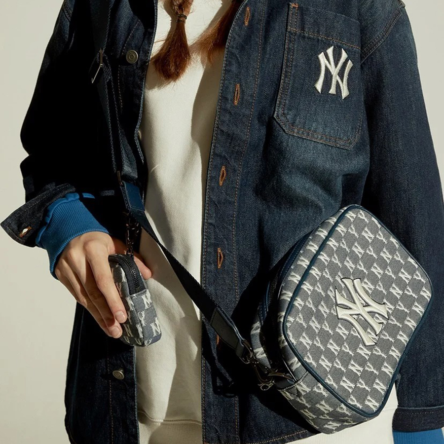 Túi Đeo Chéo MLB Jacquard Monogram Cross Bag New York Yankees Màu Xanh Navy