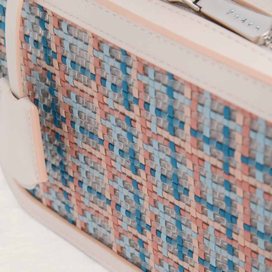 Túi Đeo Chéo Pedro Woven Camera Shoulder Bag Màu Da