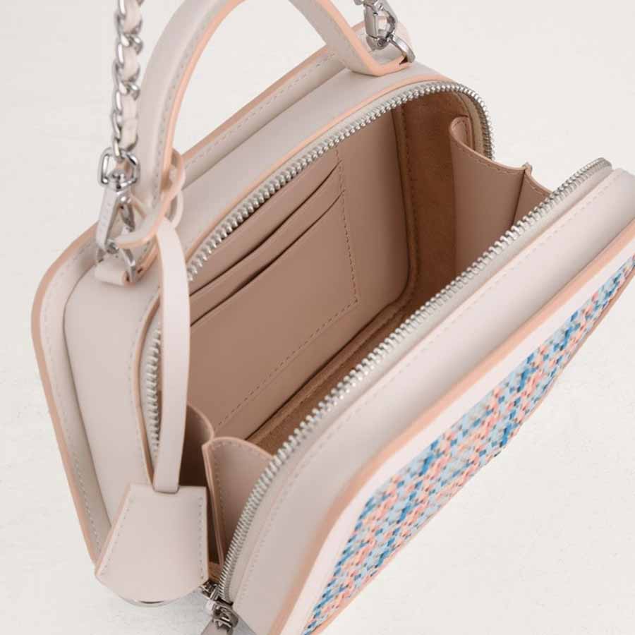 Túi Đeo Chéo Pedro Woven Camera Shoulder Bag Màu Da
