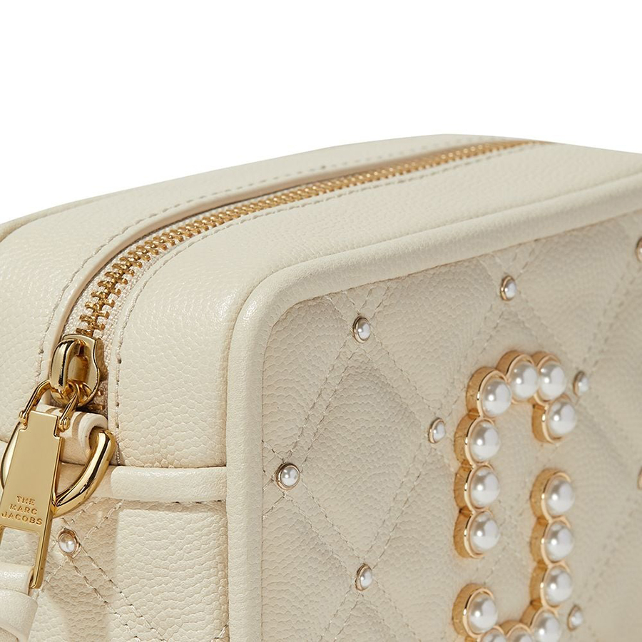 Túi Đeo Chéo Marc Jacobs The Quilted Softshot Crossbody Bag Size Mini Màu Trắng