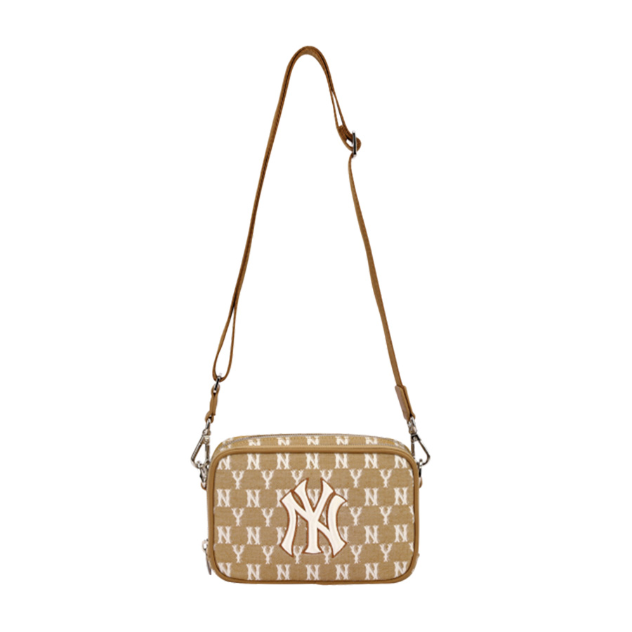 Túi Đeo Chéo MLB Jacquard Monogram Mini Cross Bag New York Yankees 32BGDM111-50B Màu Nâu