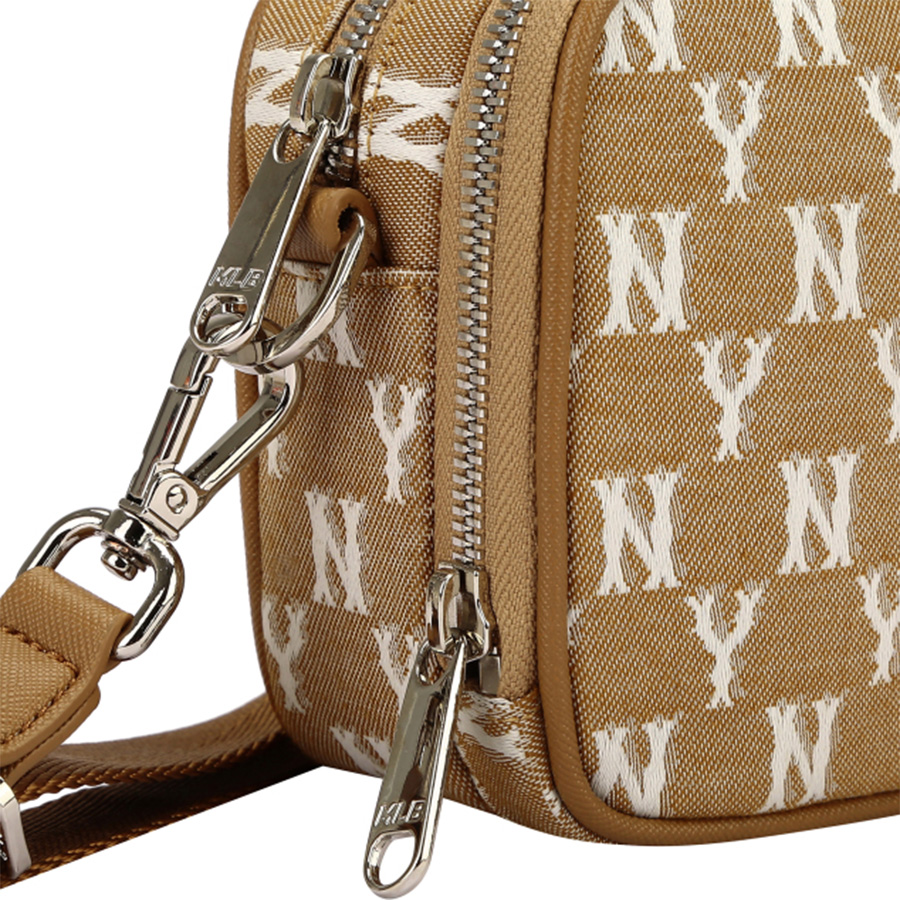 Túi Đeo Chéo MLB Jacquard Monogram Mini Cross Bag New York Yankees 32BGDM111-50B Màu Nâu