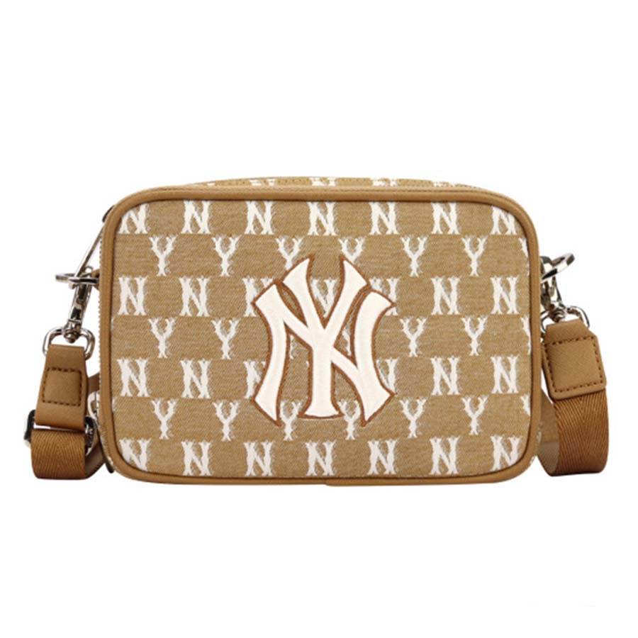 Túi Đeo Chéo MLB Jacquard Monogram Mini Cross Bag New York Yankees 32BGDM111-50B Màu Nâu