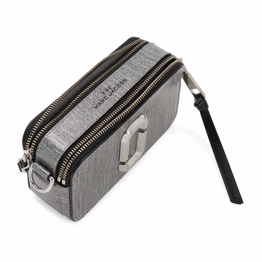 Túi Xách Marc Jacobs Silver Glitter Snapshot Bag Màu Xám Bạc